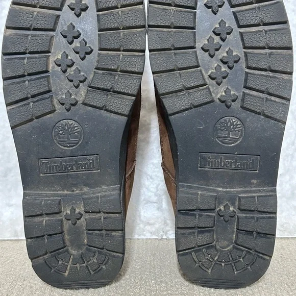 Timberland Boys Brown/Green Field Leather Waterproof Hiking Boots Shoes SZ 3.5 - Picture 10 of 12